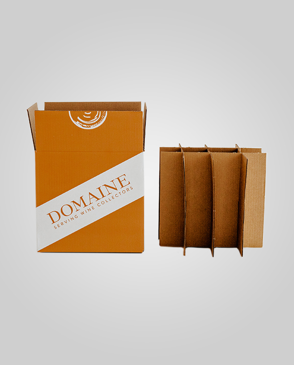 Cardboard wine box 12-pack upright